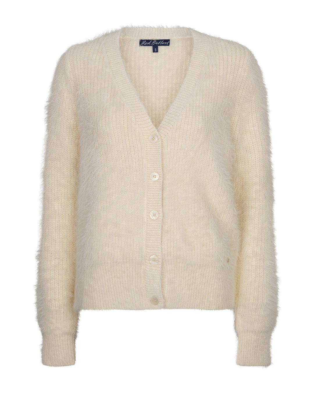 Red Button Fuzzy Cardigan - Colour Options