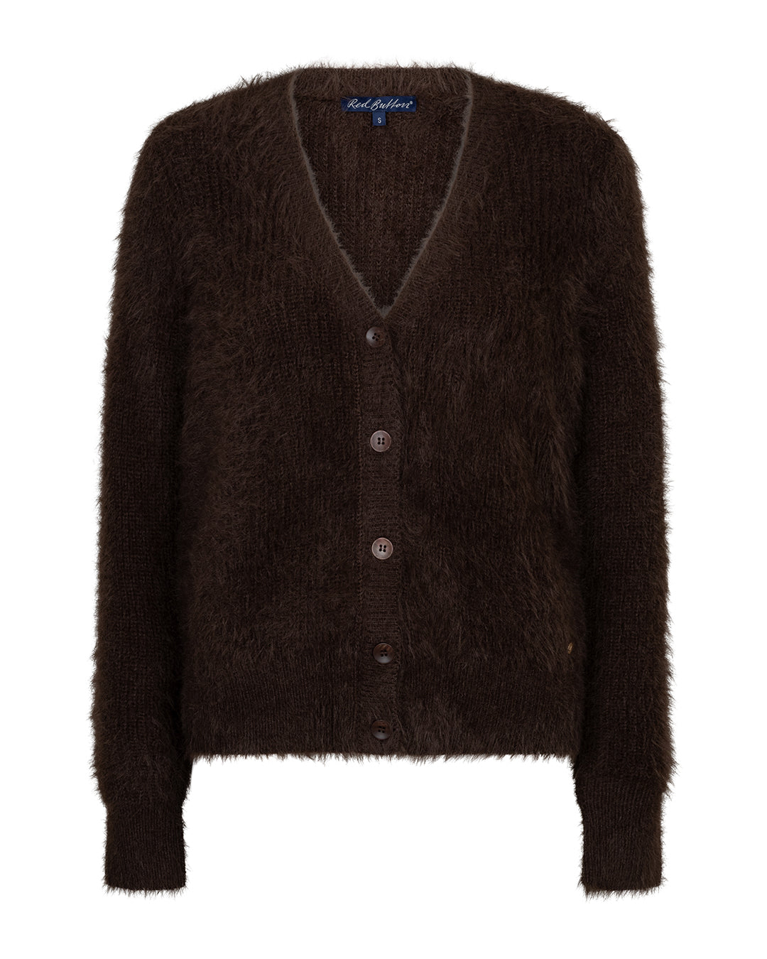 Red Button Fuzzy Cardigan - Colour Options