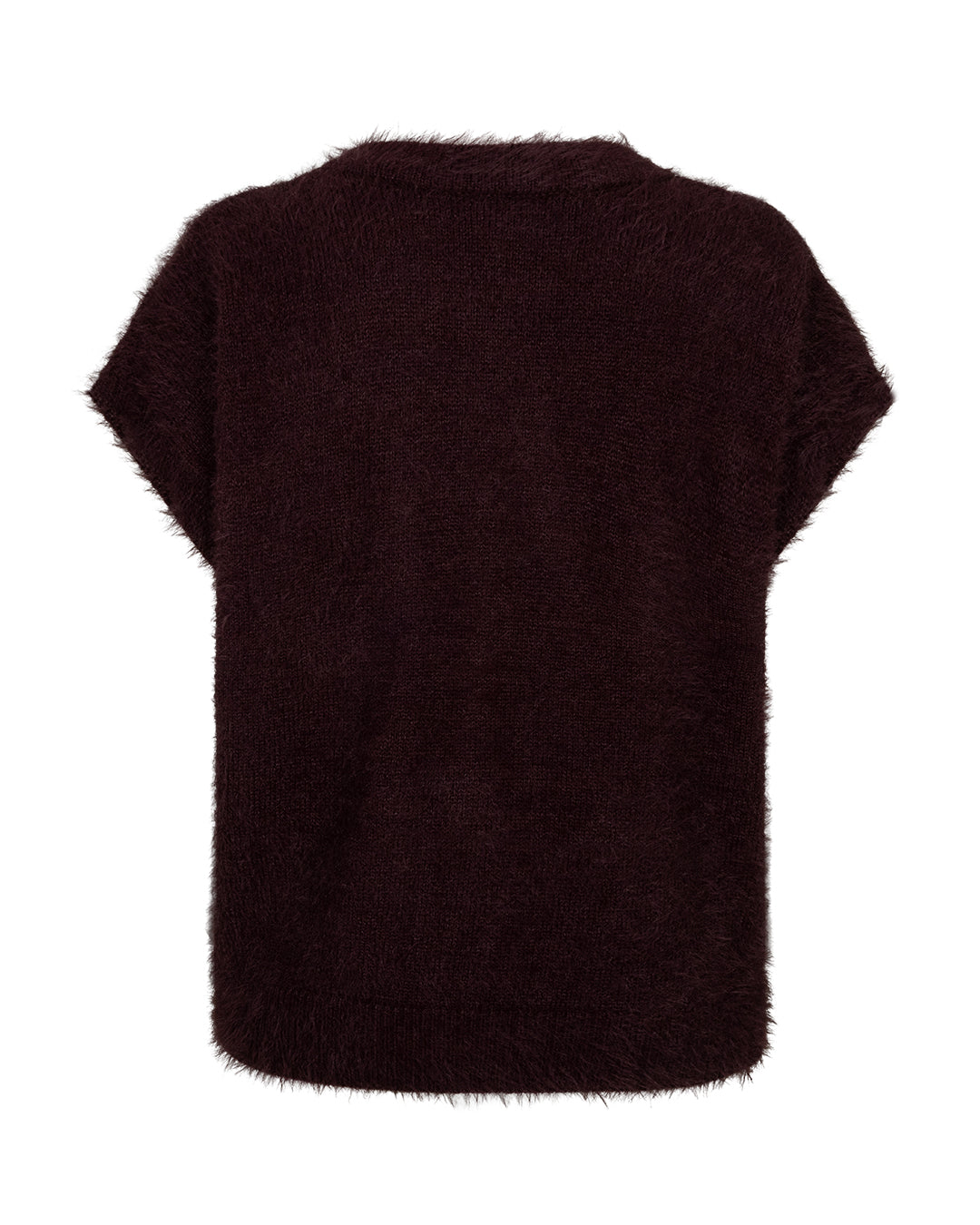 Red Button Sleeveless Fuzzy Vest - Colour Options