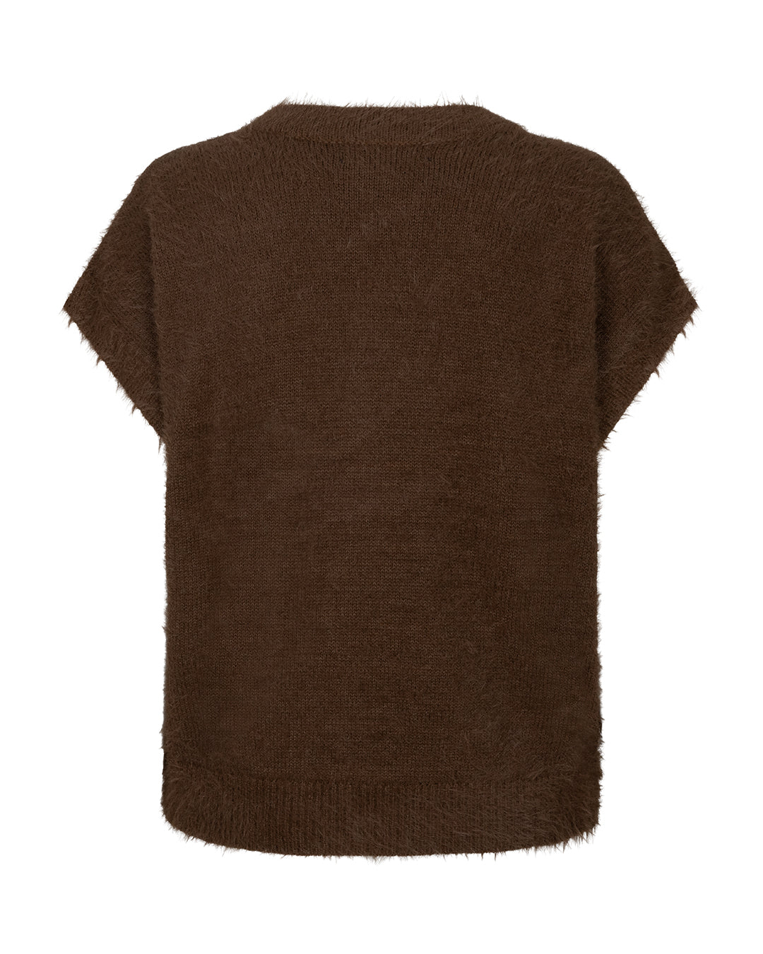 Red Button Sleeveless Fuzzy Vest - Colour Options