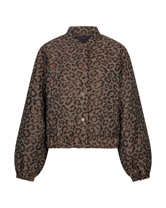 Red Button Jacquard Lurex Bomber Jacket