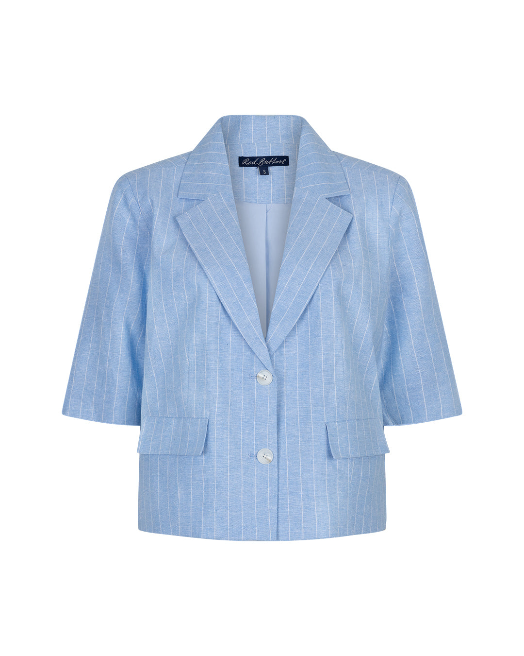 Red Button Linen/Viscose Pinstriped Blazer - Colour Options