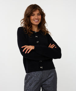 07719 Bow Button Sweater