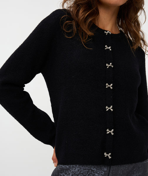07719 Bow Button Sweater