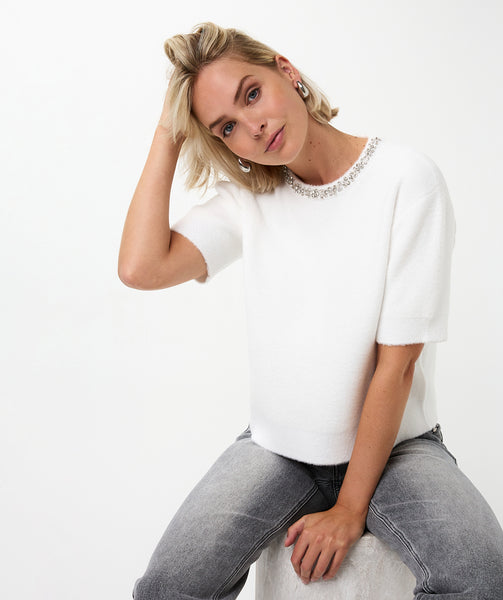 07720 Sequin neck Sweater - Colour Options