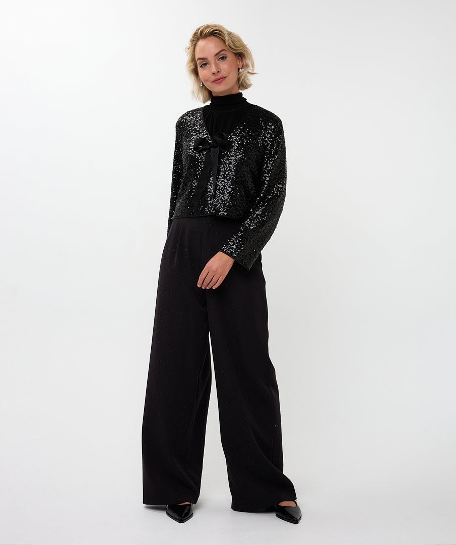 08707 short Sequin Bow Blazer