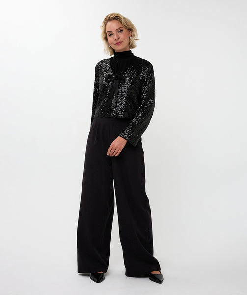 08707 short Sequin Bow Blazer