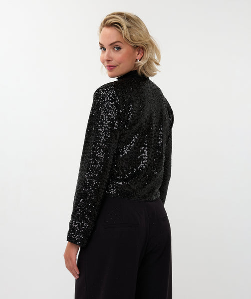 08707 short Sequin Bow Blazer