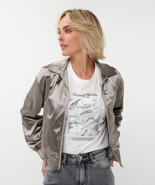 10737 Metallic Jacket in silver
