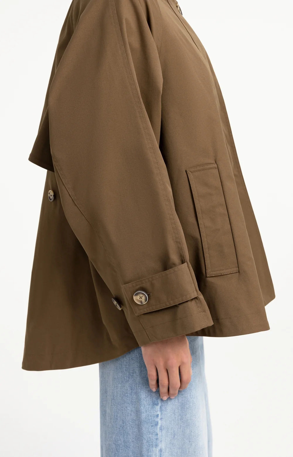 YAYA A-Line Trench Jacket with Stand Collar