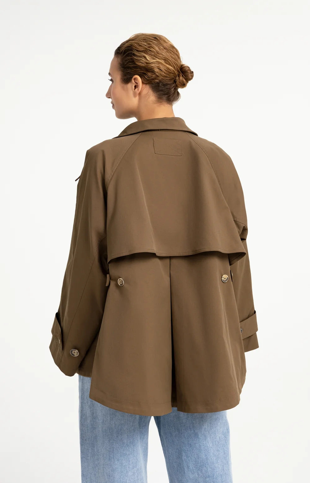 YAYA A-Line Trench Jacket with Stand Collar