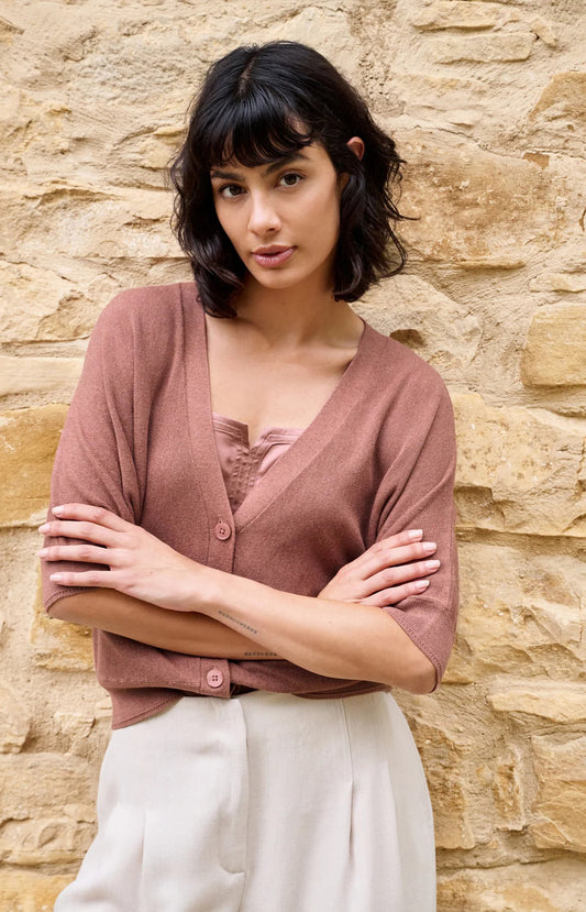 YAYA Batwing Cardigan with short sleeves