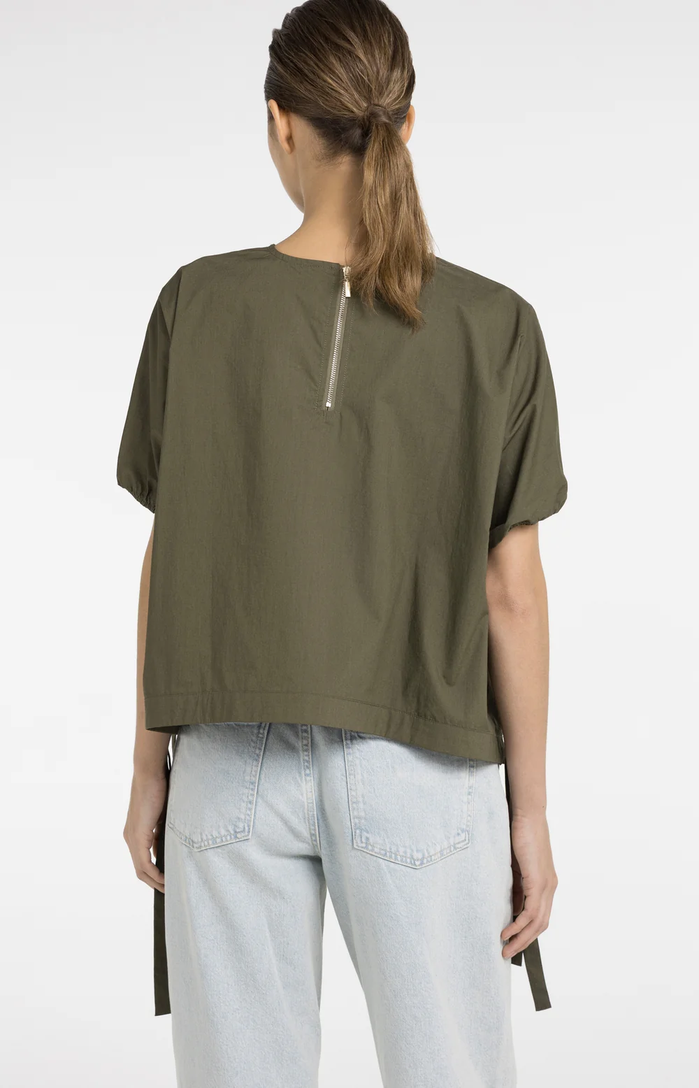 YAYA Boxy Top with Adjustable Waist and Puff Sleeves - Colour Options