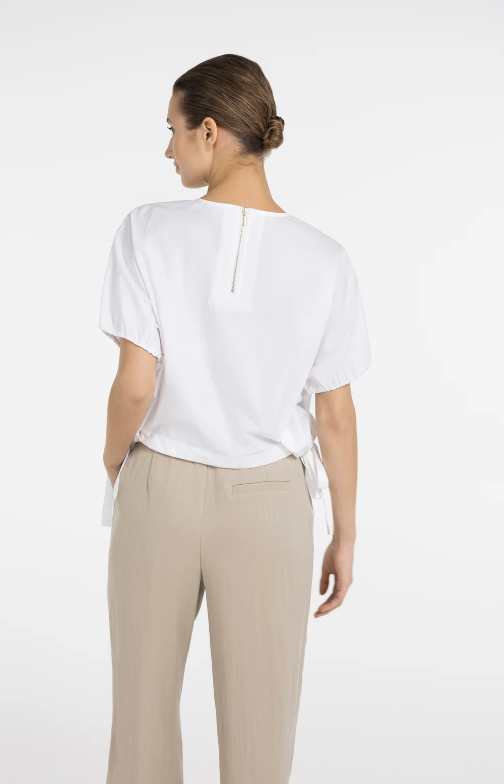 YAYA Boxy Top with Adjustable Waist and Puff Sleeves - Colour Options