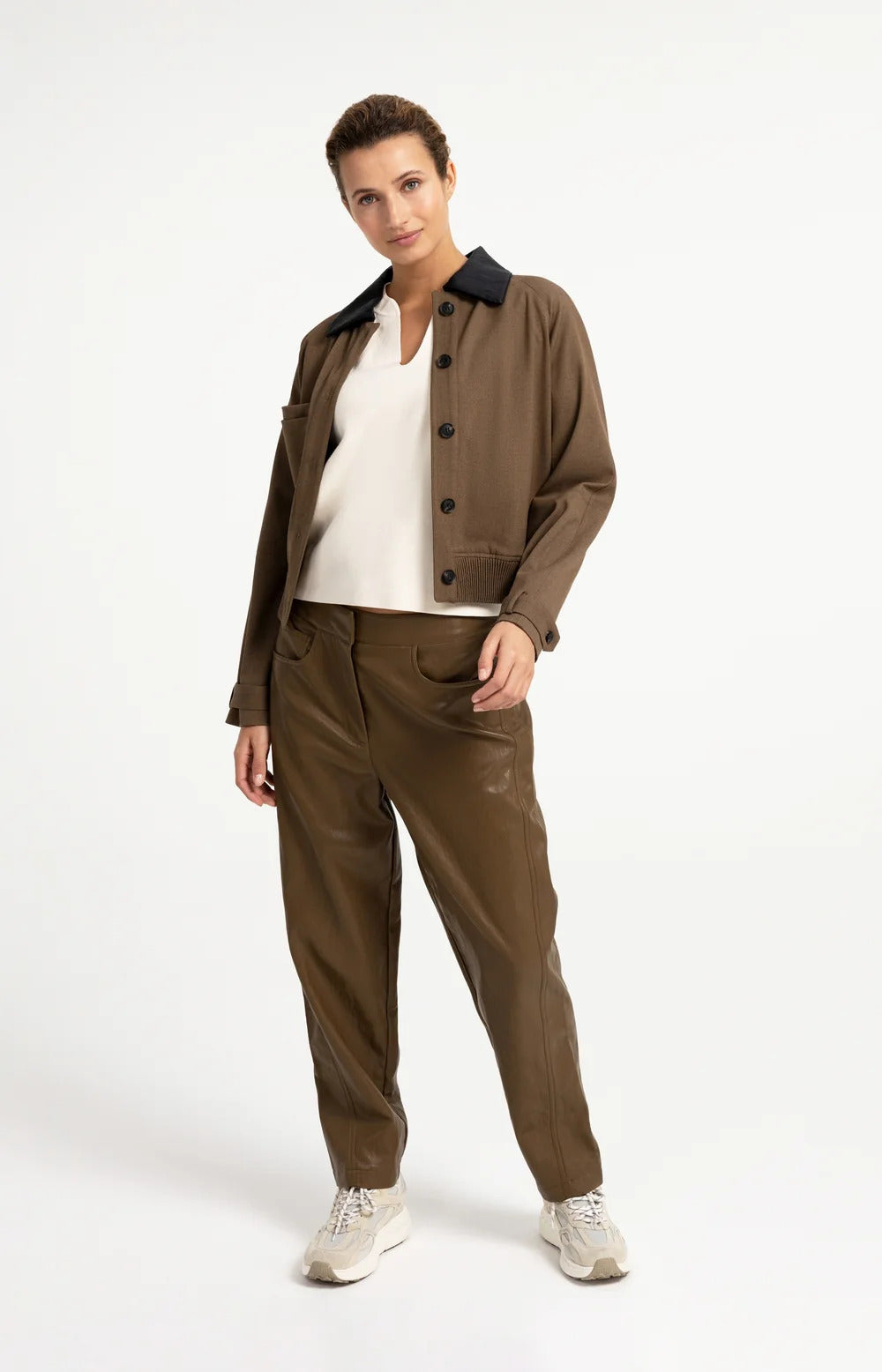 YAYA Faux Leather Trousers - Colour Options
