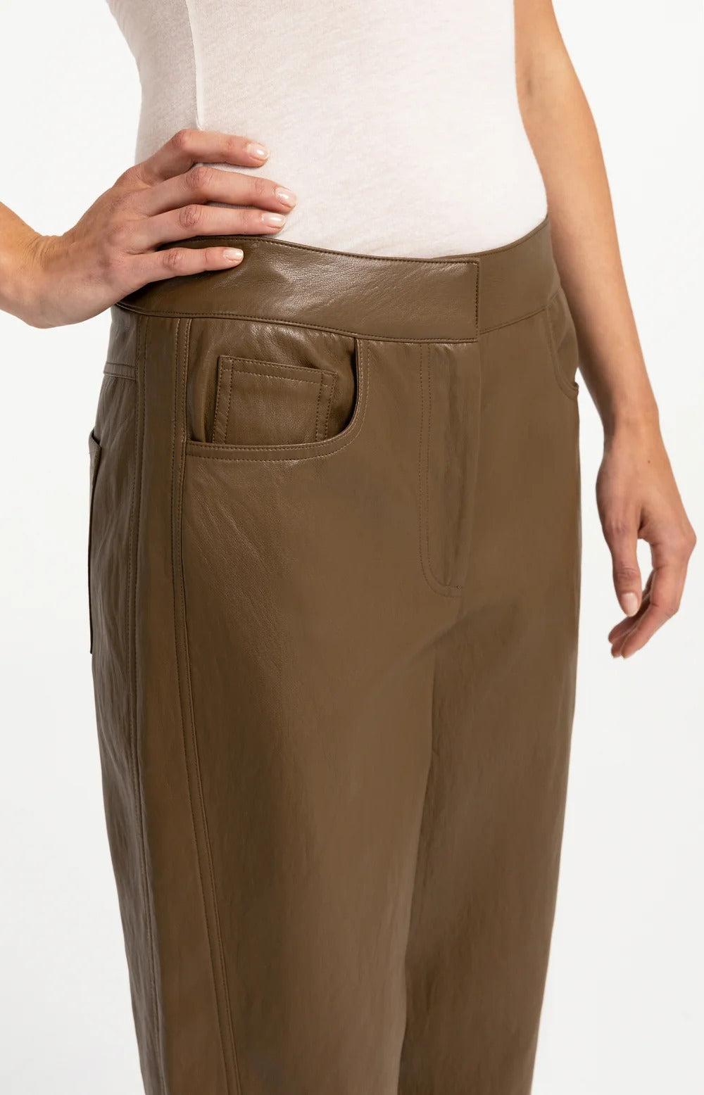 YAYA Faux Leather Trousers - Colour Options
