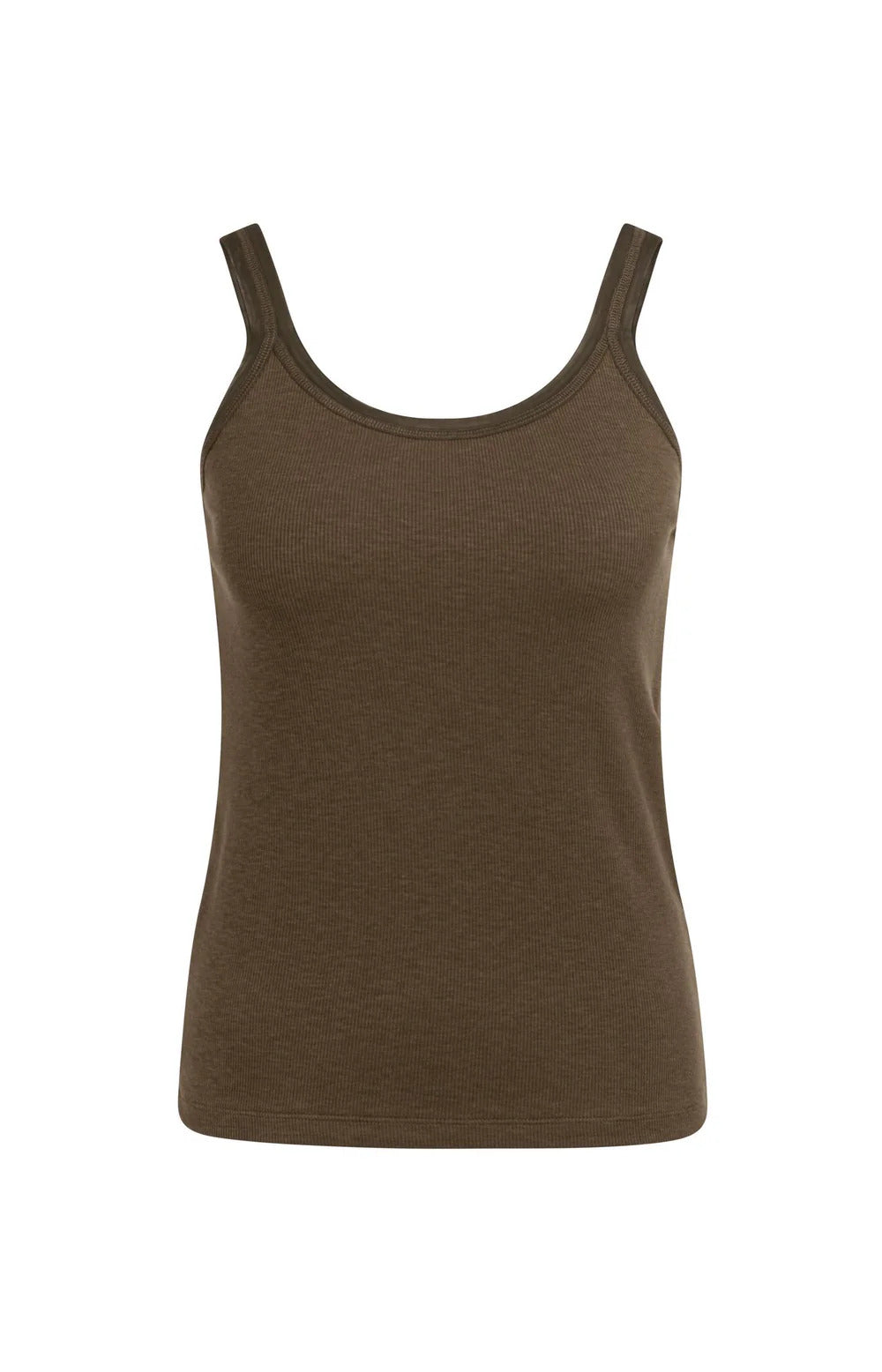 YAYA Singlet with Mesh Edge in Slate Black Brown