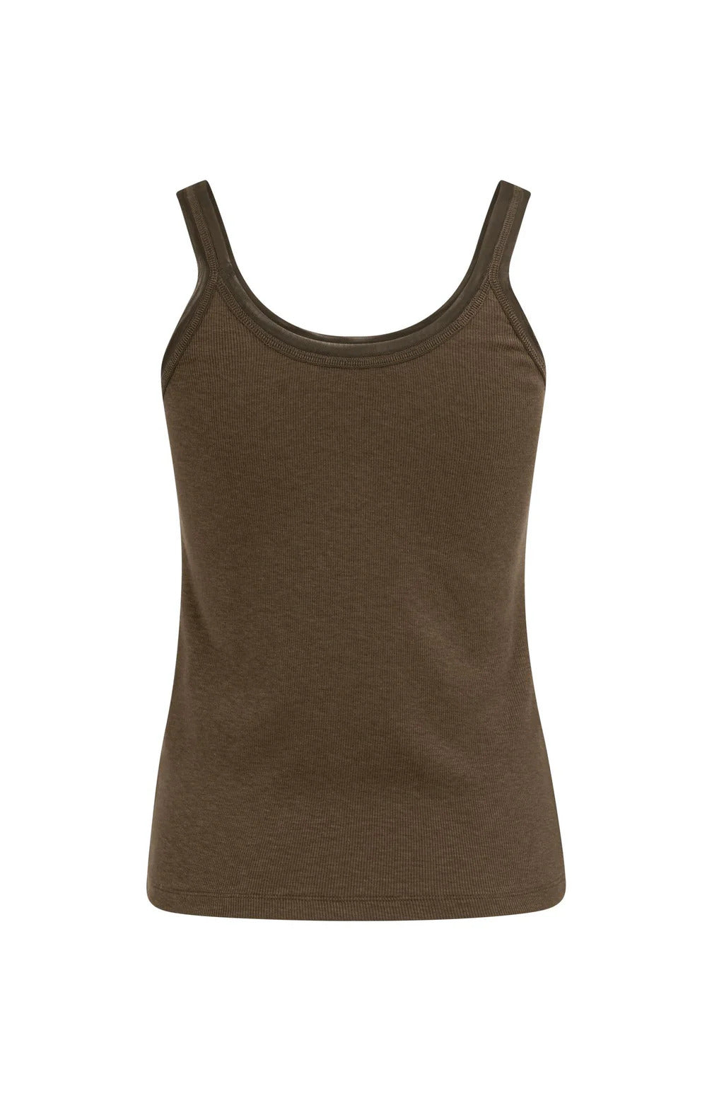 YAYA Singlet with Mesh Edge in Slate Black Brown