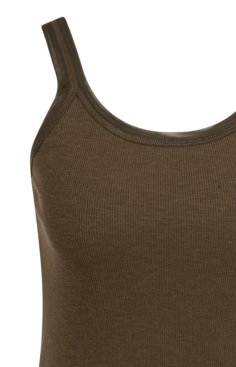 YAYA Singlet with Mesh Edge in Slate Black Brown