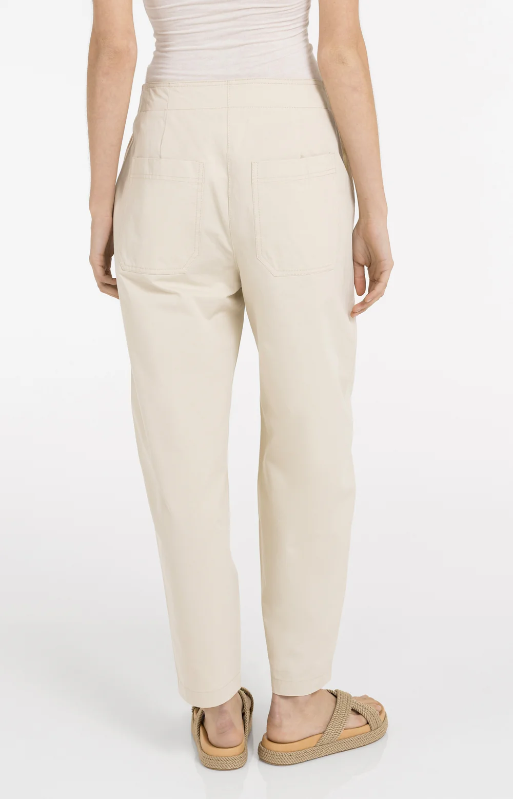 YAYA Barrel Trousers with Button Detail - Colour Options
