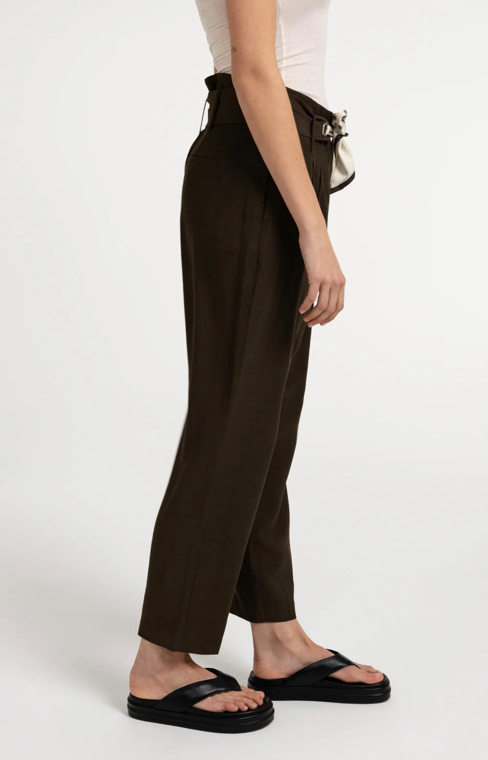 YAYA High Waisted Trousers with Scarf