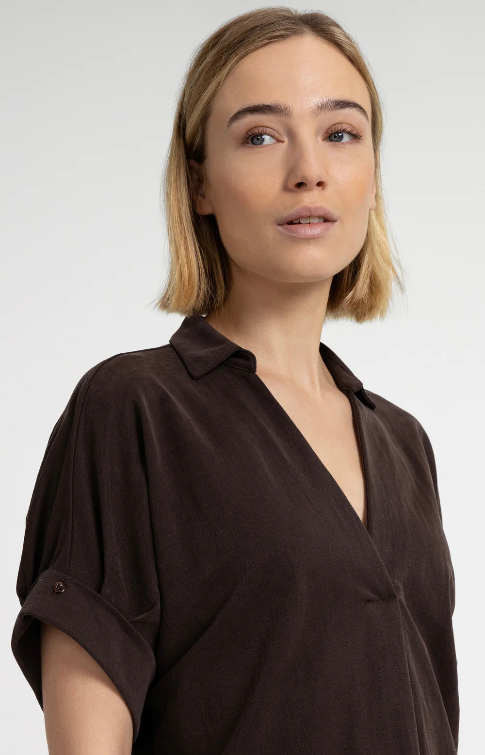 YAYA Jersey Dress with Pleated Sleeves