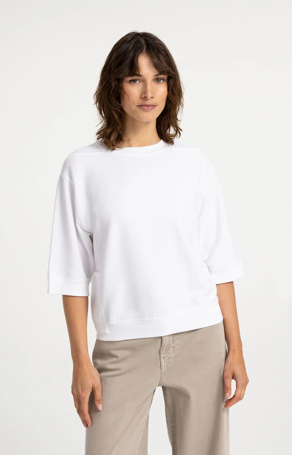 YAYA Jersey Rib Top with Short Sleeves