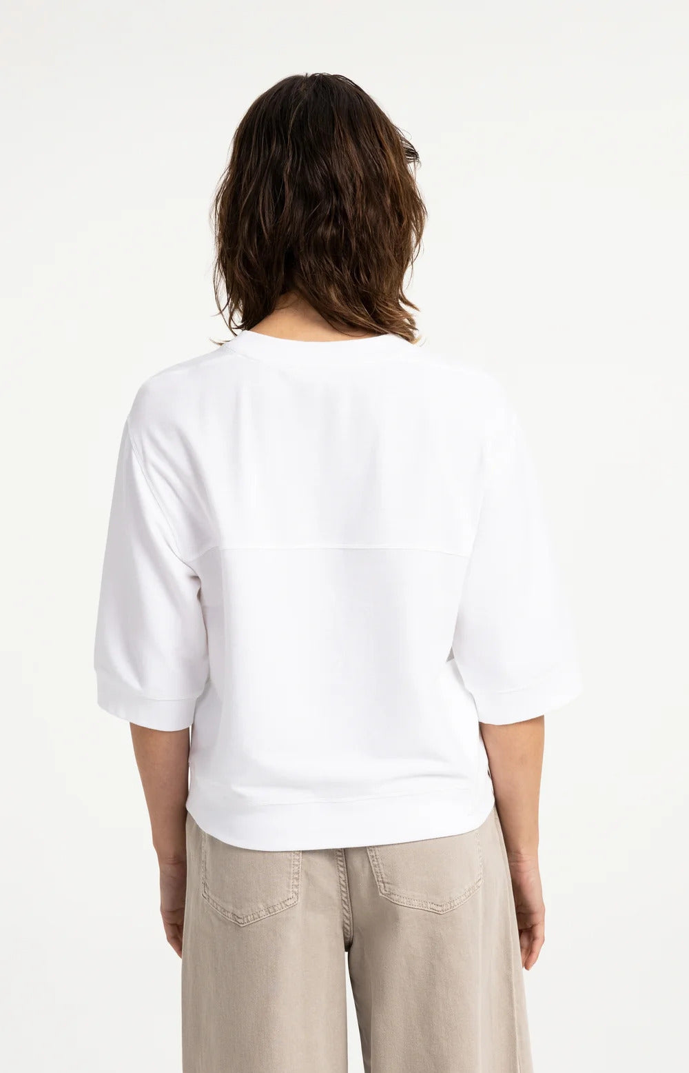 YAYA Jersey Rib Top with Short Sleeves