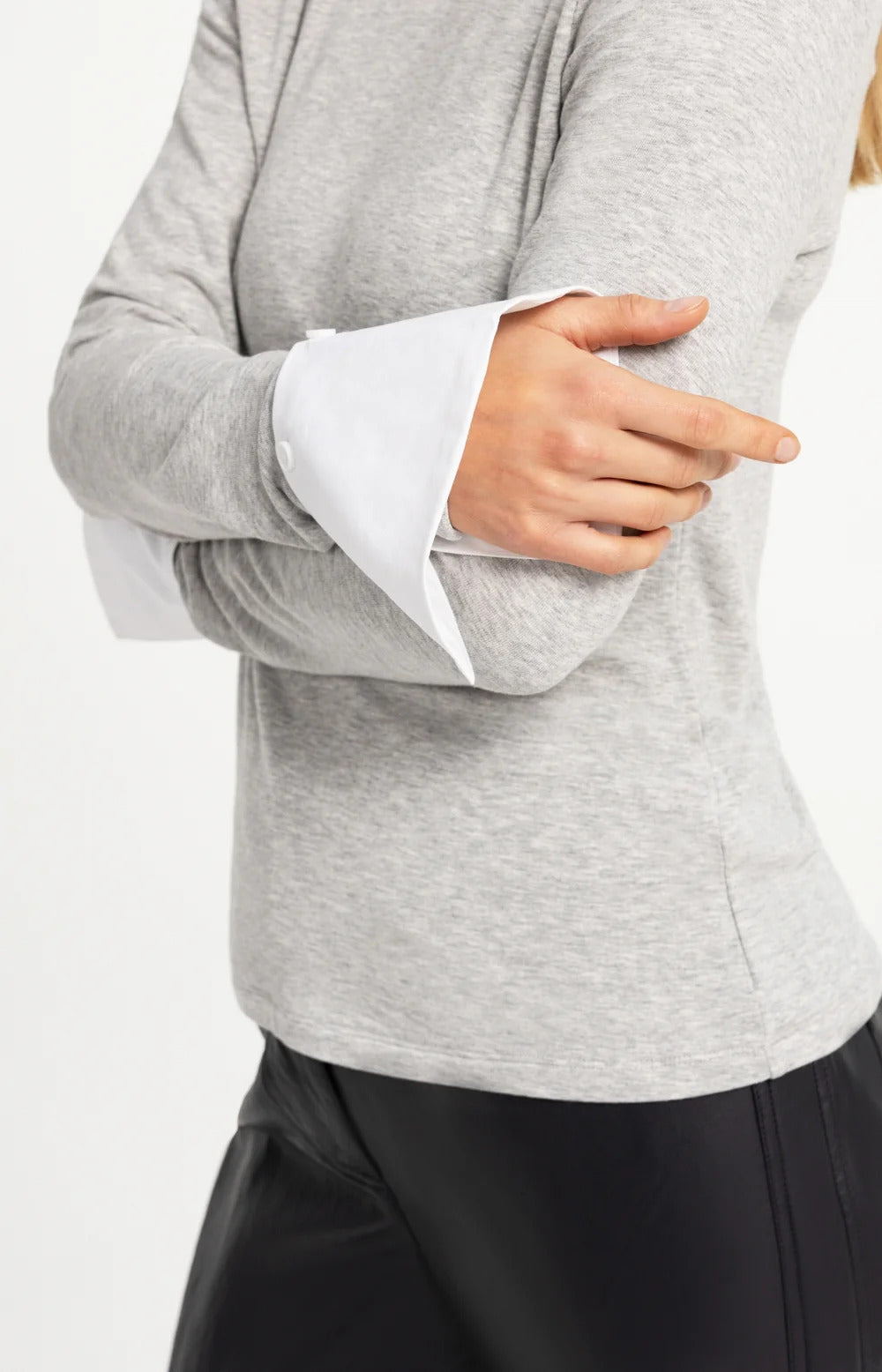 YAYA Jersey Top with Removable Cuffs