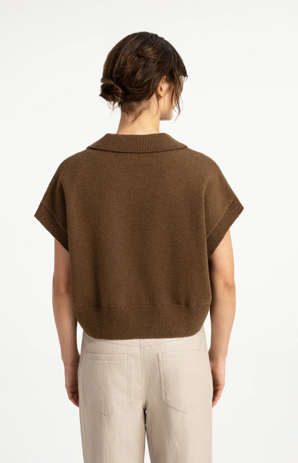 YAYA Knitted Spencer with Collar