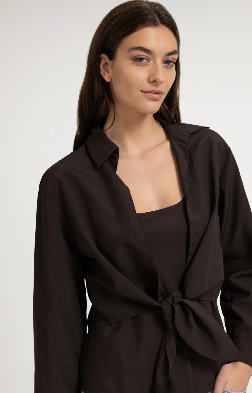 YAYA Twin Set Knotted Blouse and Singlet