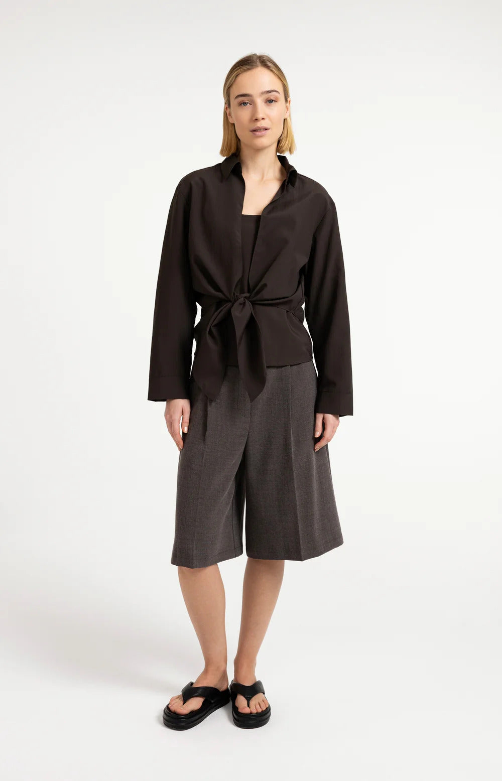 YAYA Twin Set Knotted Blouse and Singlet