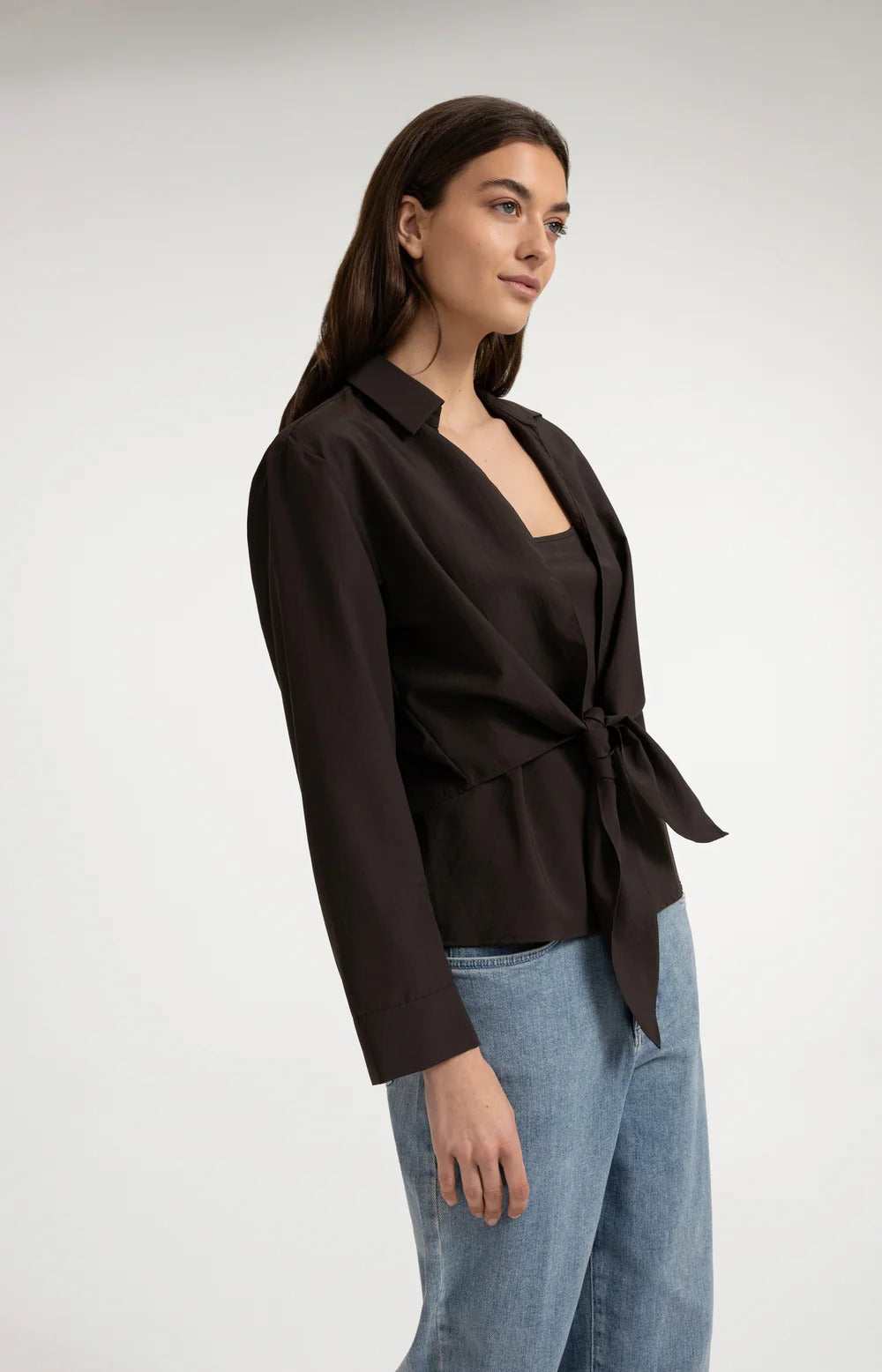 YAYA Twin Set Knotted Blouse and Singlet
