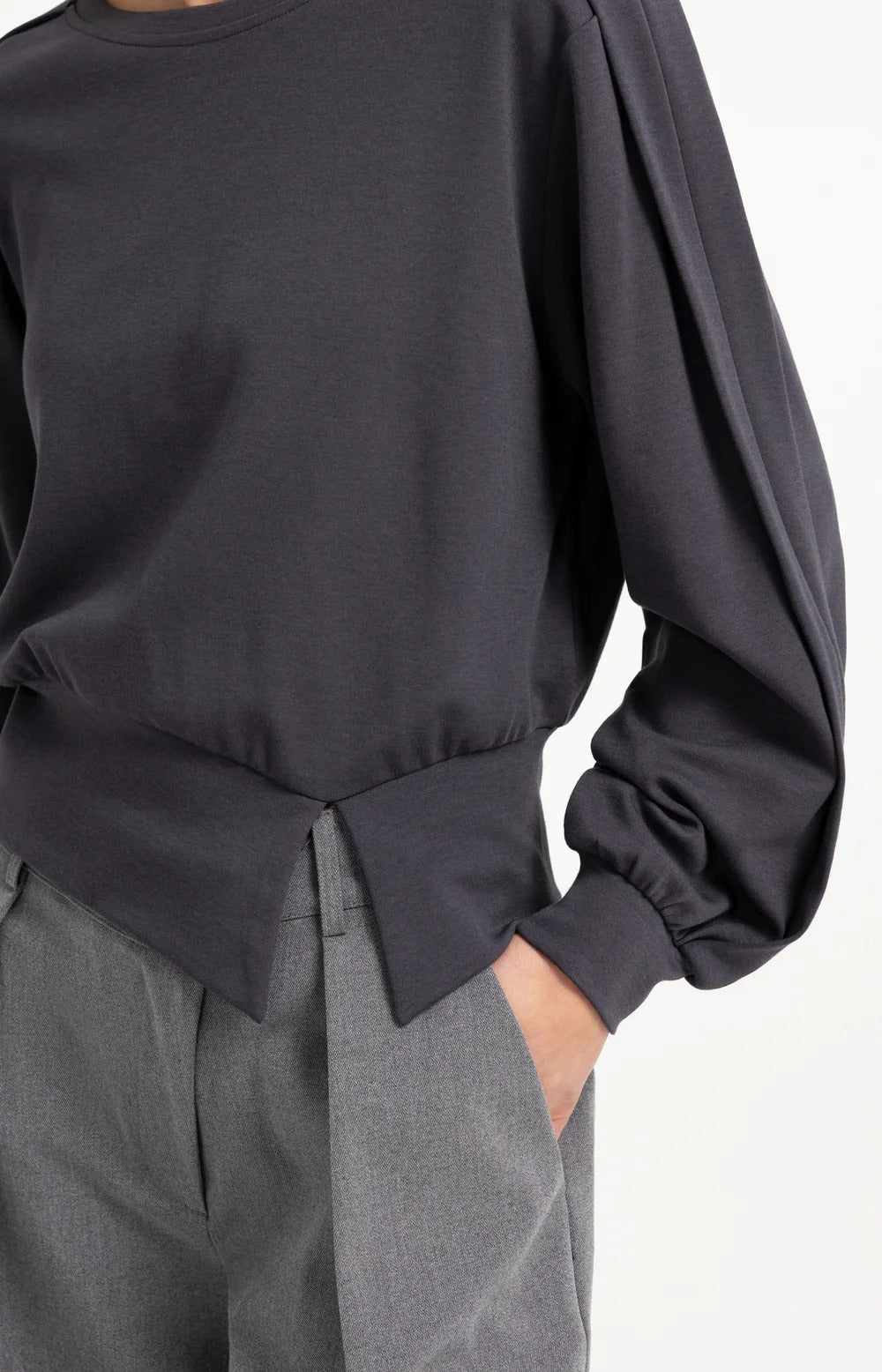YAYA Sweatshirt with Folded Detail