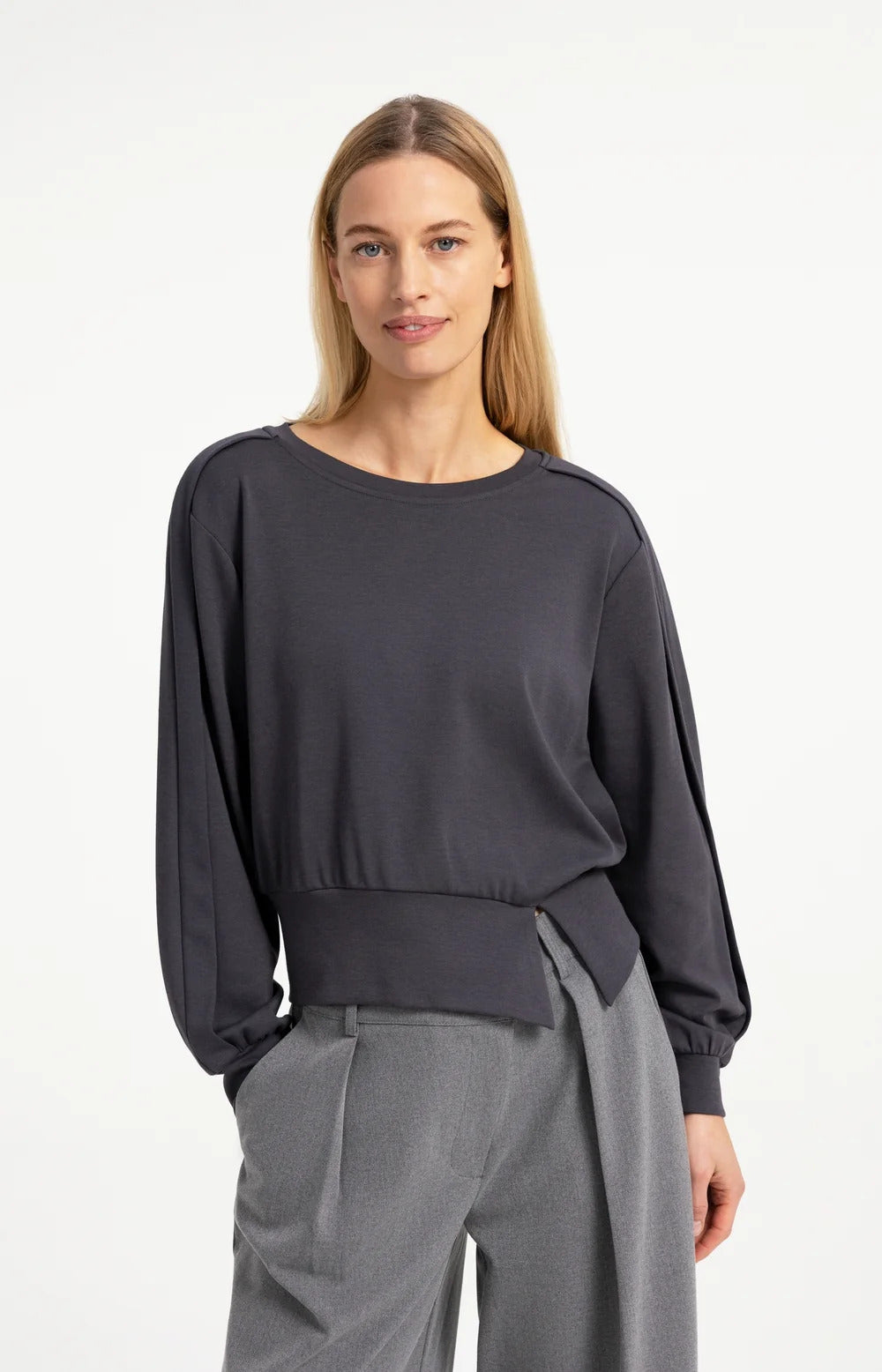 YAYA Sweatshirt with Folded Detail