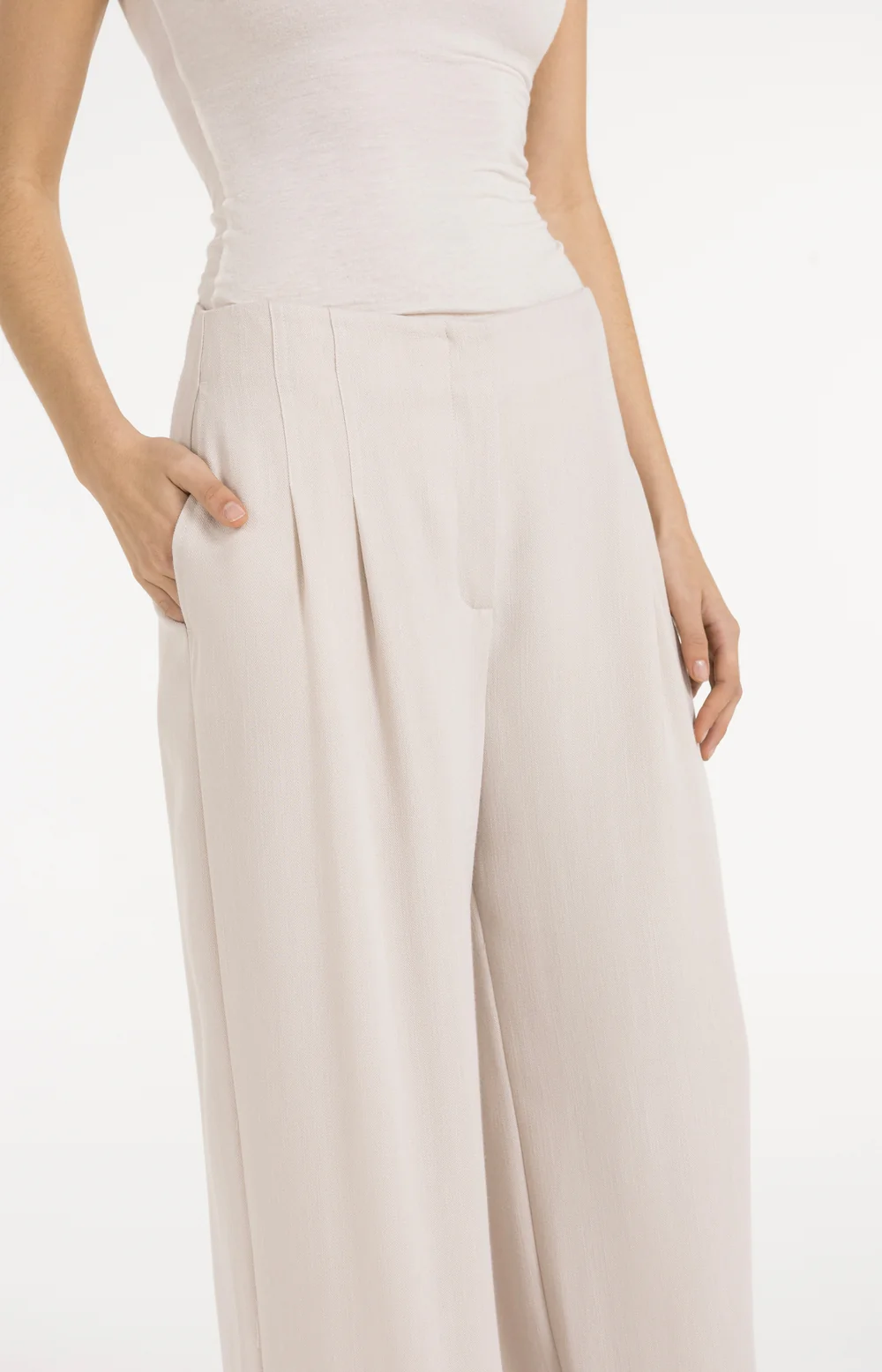 YAYA Linen Blend Wide leg Trousers