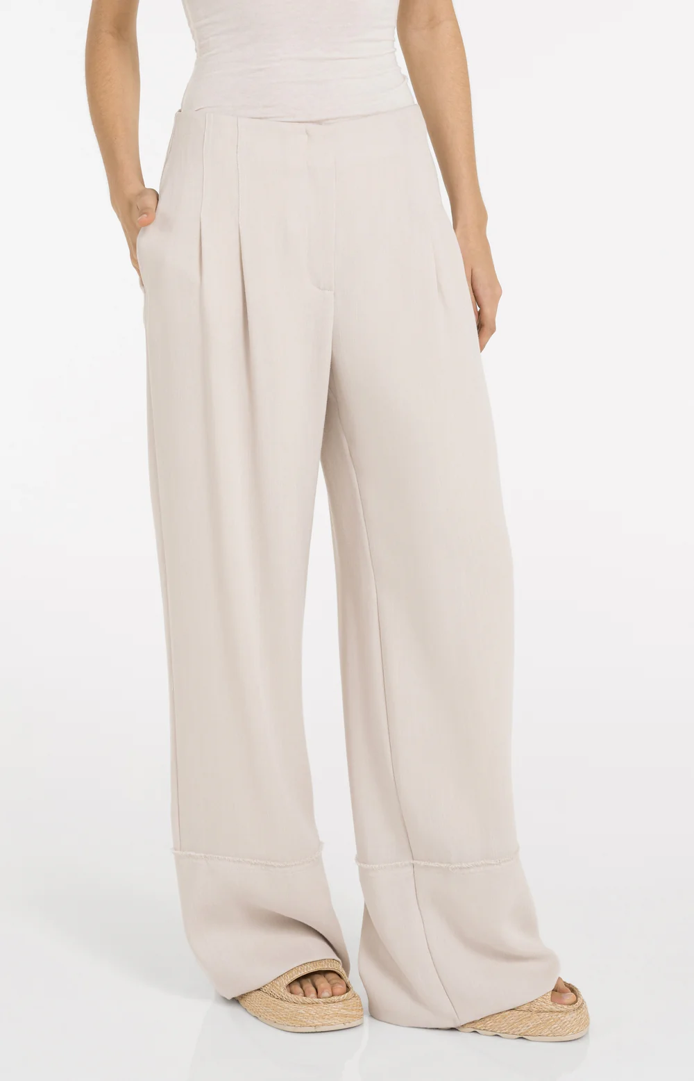 YAYA Linen Blend Wide leg Trousers