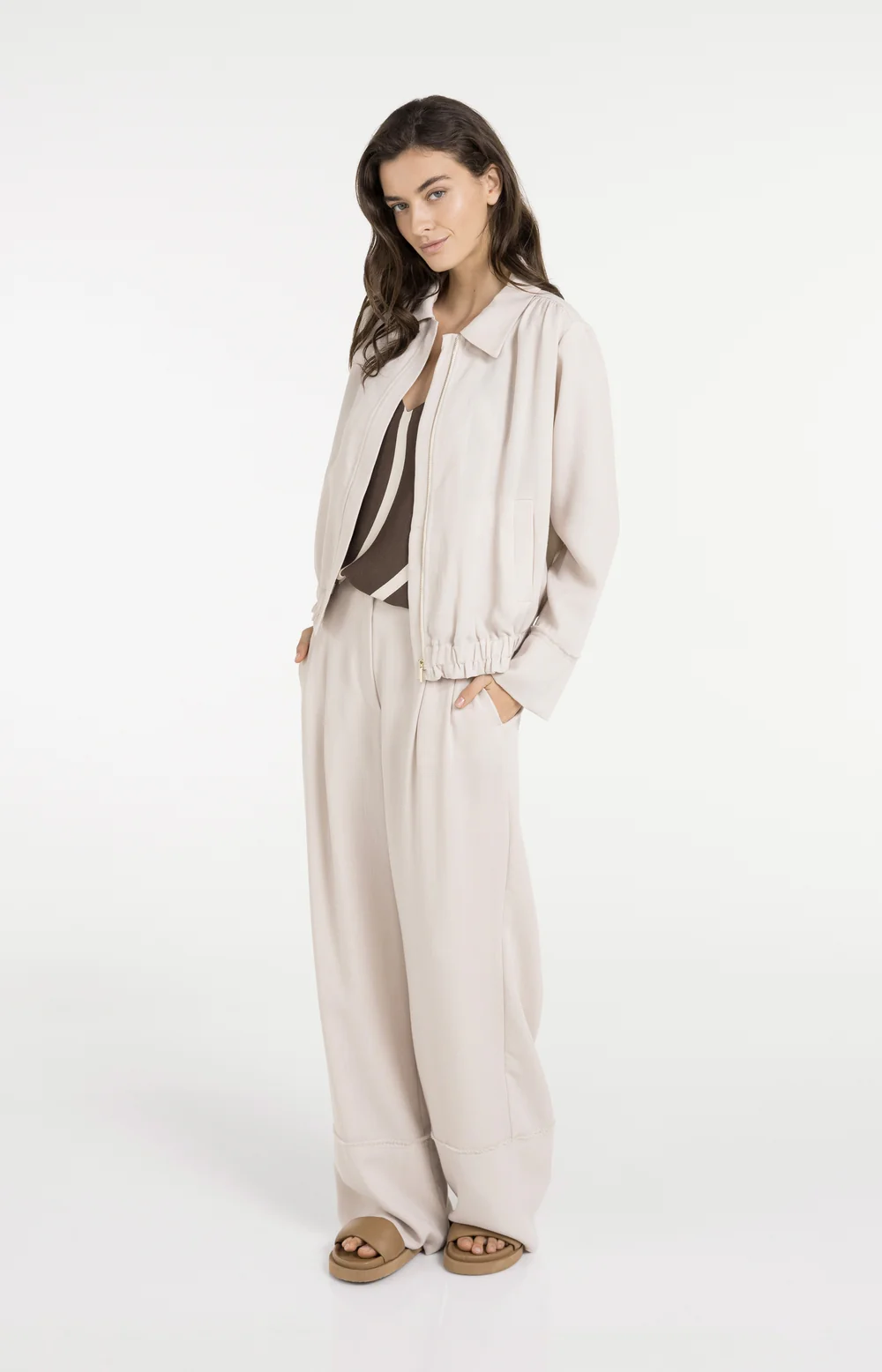 YAYA Linen Blend Wide leg Trousers