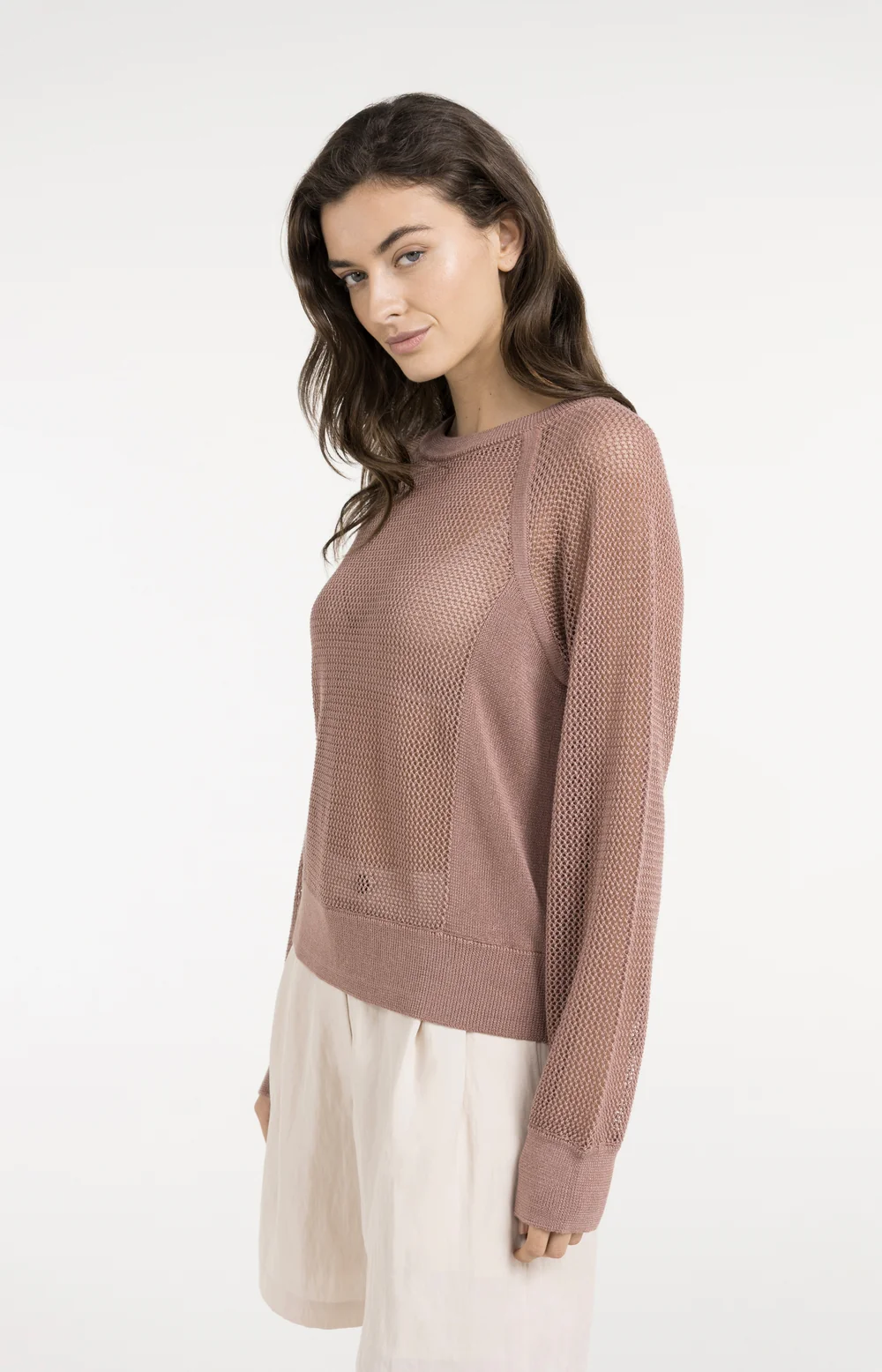 YAYA Mesh Stitch Raglan Sweater - Colour Options