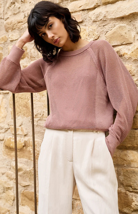 YAYA Mesh Stitch Raglan Sweater - Colour Options