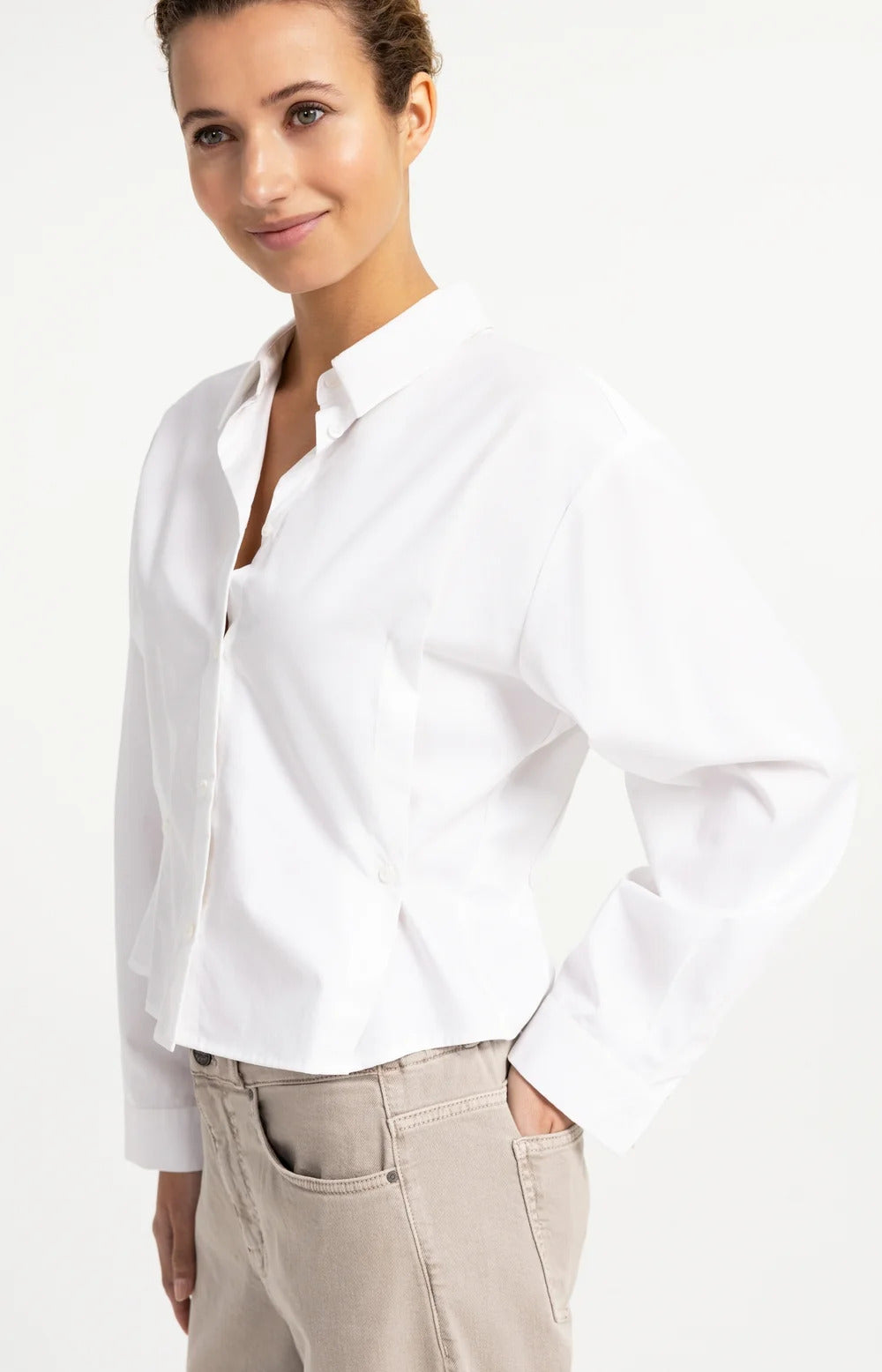 YAYA Poplin Blouse with Buttons