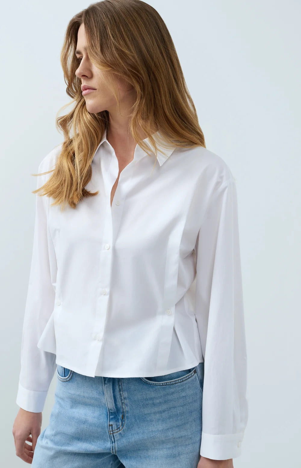 YAYA Poplin Blouse with Buttons