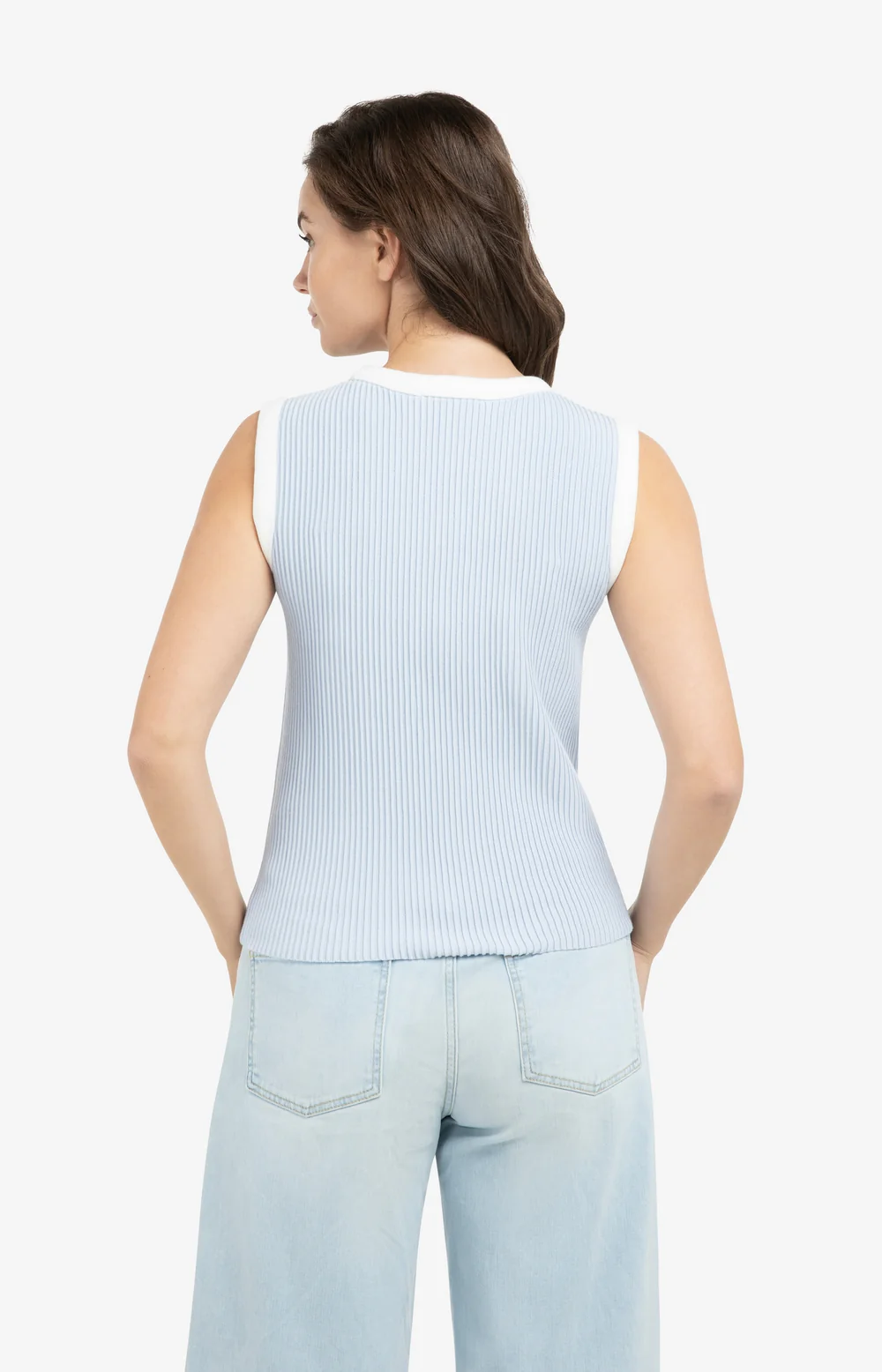YAYA Sleeveless Ribbed Sweater - Colour Options