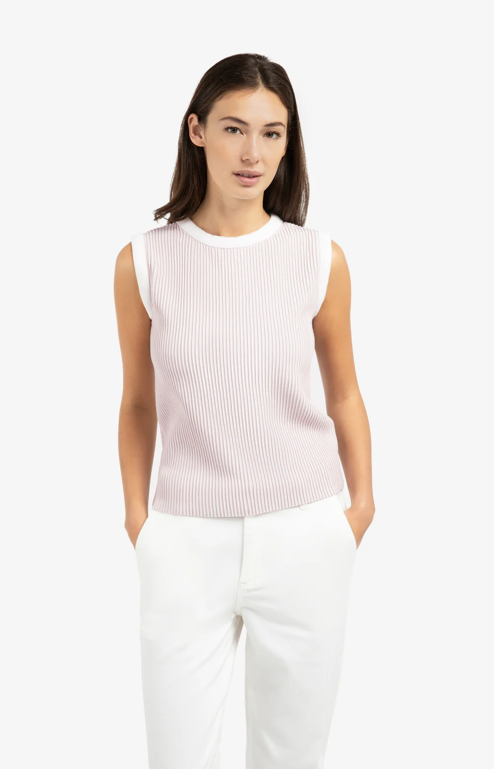 YAYA Sleeveless Ribbed Sweater - Colour Options