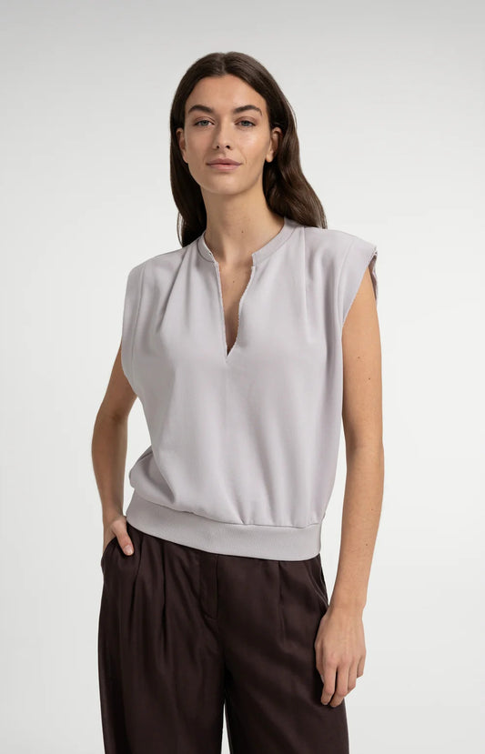 YAYA Sleeveless Sweatshirt with V-neck