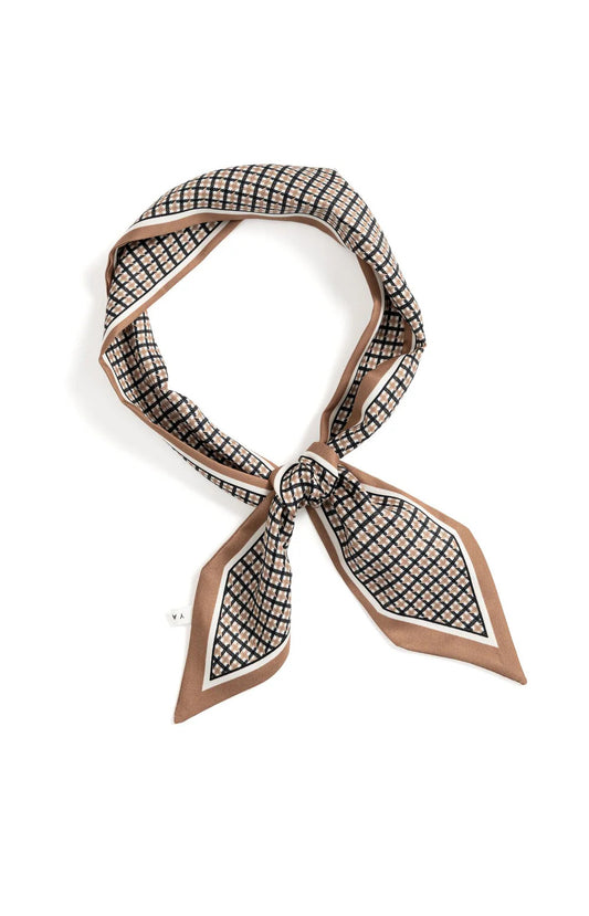 YAYA Satin Scarf with Striped Pattern