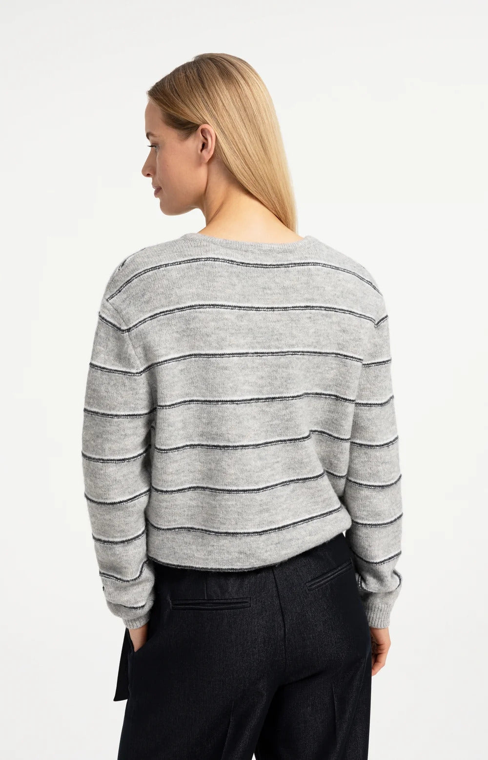 YAYA Knitted Striped Cardigan