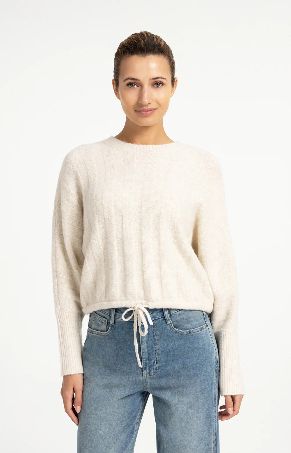 YAYA Batwing Sweater with Cord Waist - Colour Options