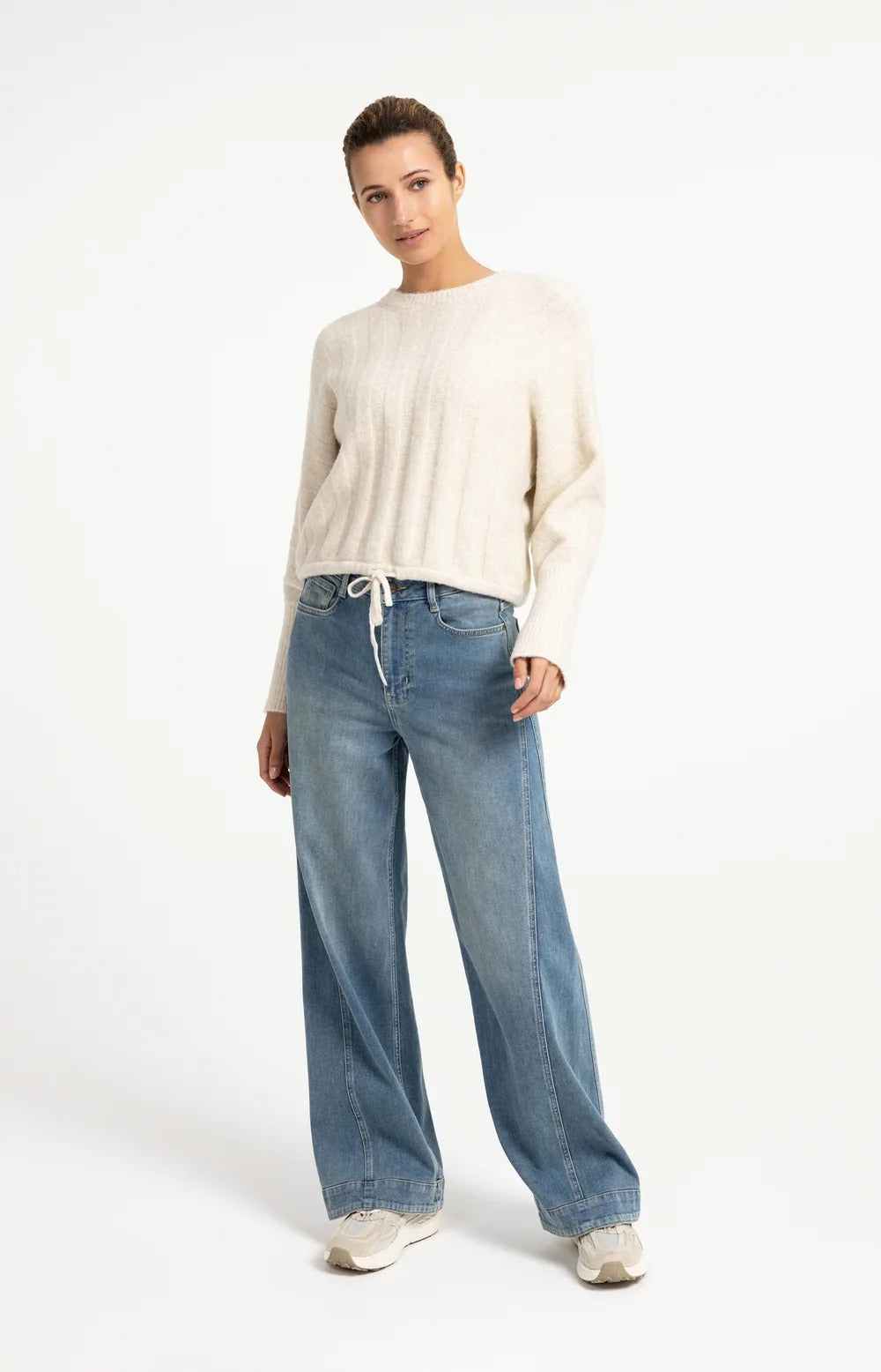 YAYA Batwing Sweater with Cord Waist - Colour Options