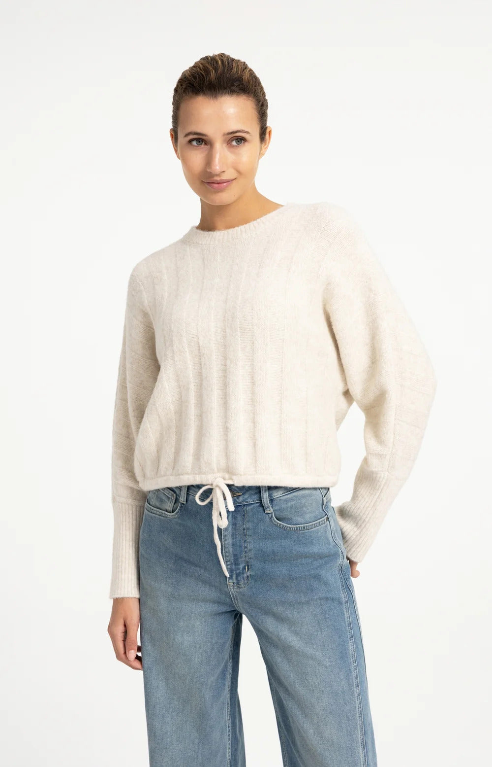 YAYA Batwing Sweater with Cord Waist - Colour Options